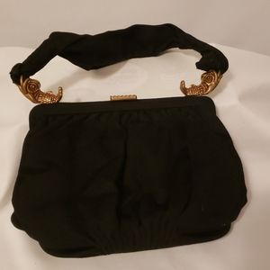 Vintage DeMarly Black wool felt purse.